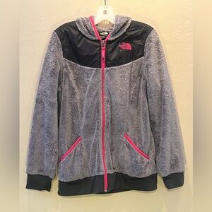 The North Face Gray and Pink Kids Puffer Jacket